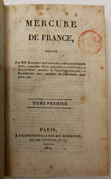 MERCURE DE FRANCE
Rédigé par MM. Benjamin...