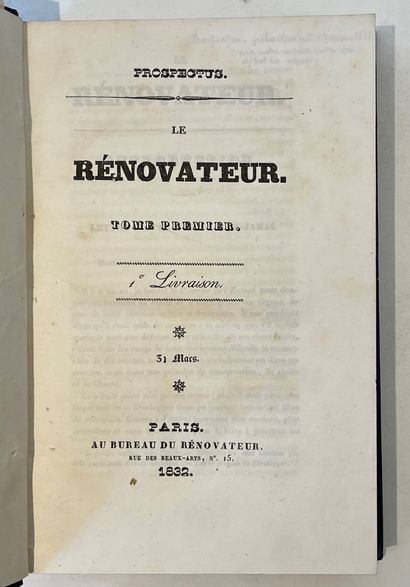 LE RÉNOVATEUR
N° 1, 31 mars 1832-n° 40, 29...