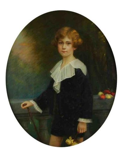 Francine CHARDERON (18611928) Portrait d'André B. Pastel sur papier marouflé sur...