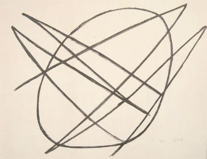 Emile Gilioli (1911-1977) [Composition, cercle et triangles]. Lithographie. [650...