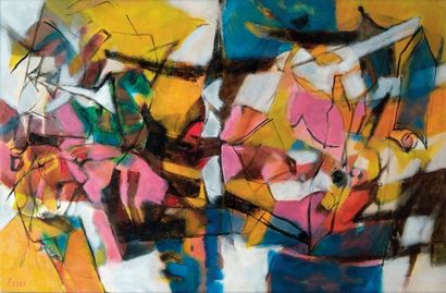 ROSSO Eliane (1928-1994) Composition abstraite n° 8 Huile sur toile. Signée en bas...