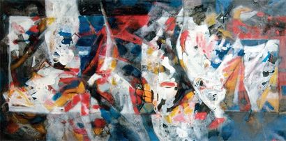 ROSSO Eliane (1928-1994) Composition abstraite n° 18 Huile sur toile. Signée en bas...
