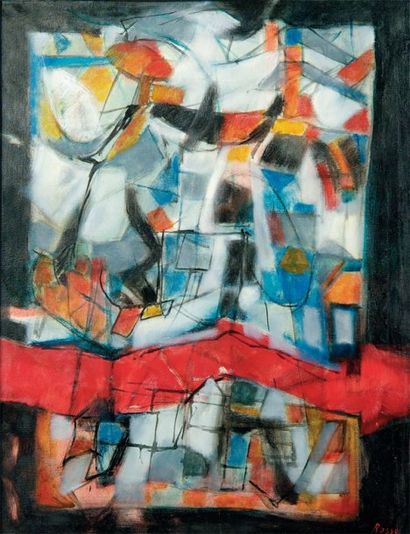 ROSSO Eliane (1928-1994) Composition abstraite n° 10 Huile sur toile. Signée en bas...