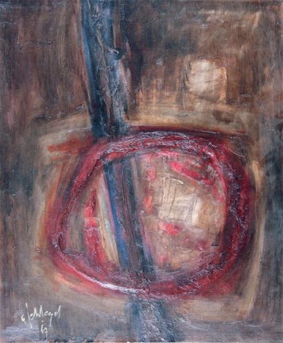 SCHLEGEL Fernand (1920-2002) Composition Huile sur toile. Signée en bas à gauche...