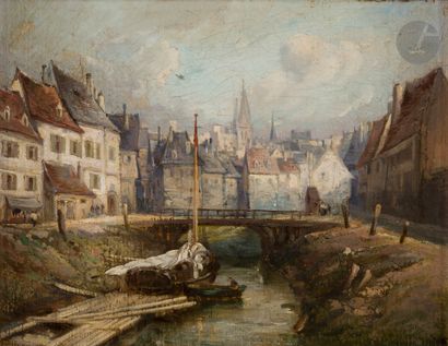 Attribué à Jules NOEL (1815-1881)
Canal en...