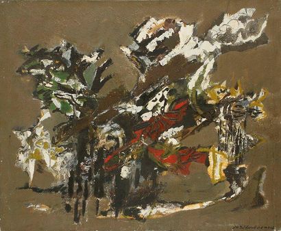 Jean - Claude BEDARD (1928 - 1987) Paysage, 1958 Huile sur toile. Signée et datée...