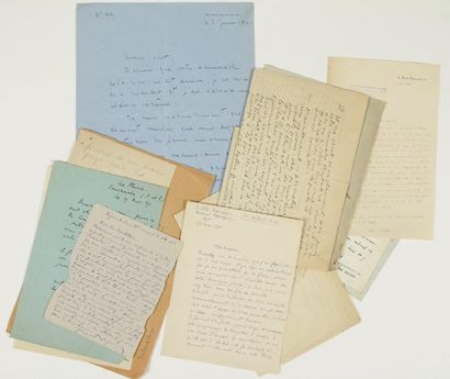 [Jacques CHARDONNE (1884-1968)]. 12 lettres ou pièces, la plupart L.A.S. à lui adressées,...