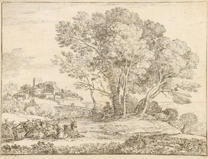 Claude Gellée, dit Le Lorrain (1600-1682) Le Chevrier. 1663. Eau-forte. 227 x 173....