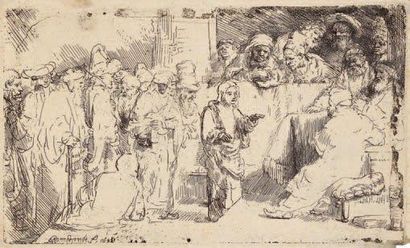 Rembrandt Harmensz. van Rijn (1606-1669) Jésus Christ disputant avec les docteurs...