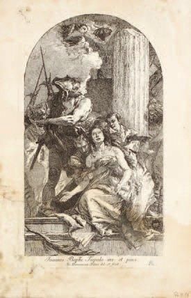 Giandomenico Tiepolo (1727-1804) Le Martyre de sainte Agathe. Eau-forte. 247 x 442....