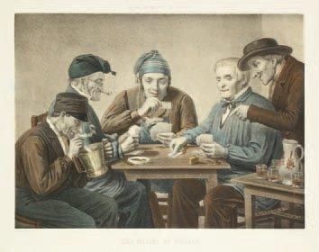 null Jeux. Les Malins du village (joueurs de cartes). Série: Musée des moeurs en...
