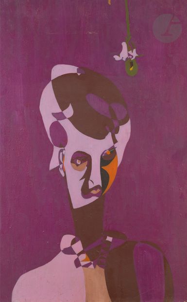 Pierre COURTENS (1921-2004)
Femme fond violet...
