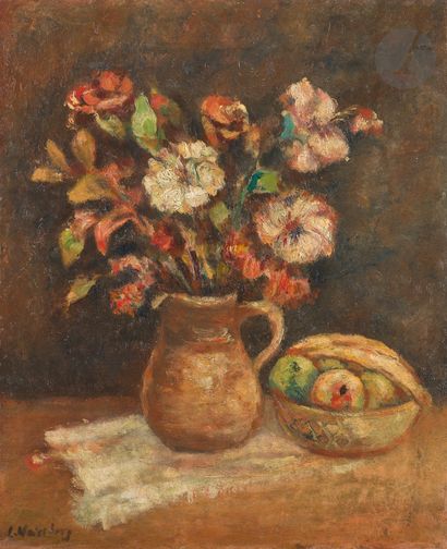  Léon WEISSBERG (1895-1943)
Bouquet 
Huile sur toile.
Signée en bas à gauche.
61,5... Gazette Drouot