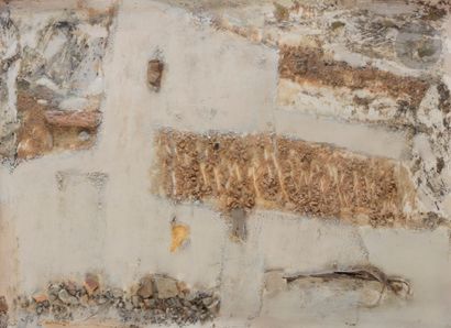 null Pierre HUMBERT (1929-2016)
La Mouche sur le toit, 1970
Huile et collage de sable,...