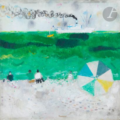 null Albert ZAVARO (né en 1925)
Contemplation devant la mer verte
Huile sur toile.
Signée...