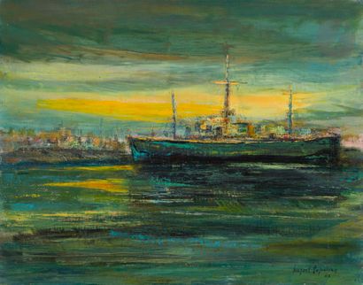 null Puzant TOPALIAN (1902-1970)
Le Navire au coucher du soleil, 1963
Huile sur toile.
Signée...
