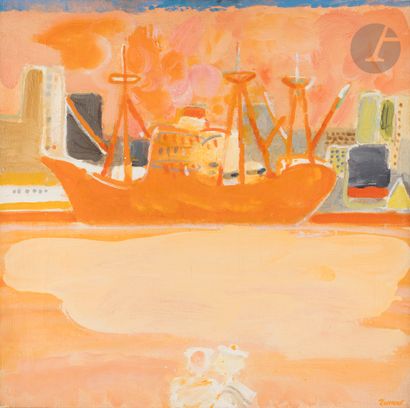 null Albert ZAVARO (né en 1925)
Le Bateau orange
Huile sur toile.
Signée en bas à...