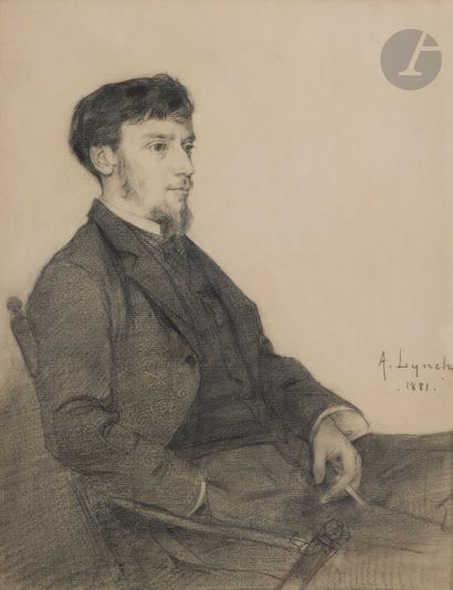  Albert LYNCH (1860 - 1950)
Man with cigarette, 1881
Lead pencil.
Signed and dated... Gazette Drouot