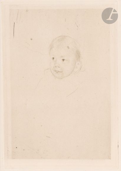  Mary Cassatt (1844-1926)
Head of a Child. Circa 1890-1900. Drypoint. 115 x 160.... Gazette Drouot