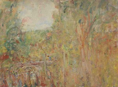 Paul KRON (1869-1936) Le jardin.Huile sur toile.Signée en bas à gauche.54 x 73 c...