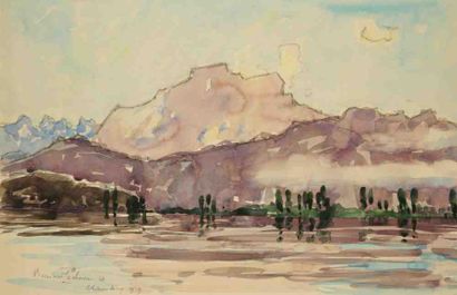 Bernard LACHEVRE (1885-1950) Alentours de Chambéry, 1939 Aquarelle. Signée, datée...