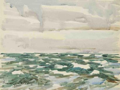 Bernard LACHEVRE (1885-1950) Étude de mer Aquarelle. Signée en bas à gauche. 23,5...