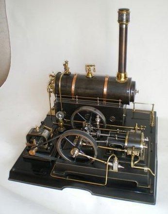 null Usine à vapeur: exceptionnel ensemble comprenant une machine à vapeur horizontale,...