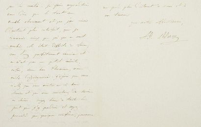 null Adolphe ADAM (1803-1856) compositeur. L.A.S., 16 octobre 1843, à Ambroise Thomas;...