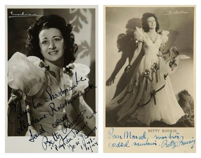 null Betty BOUVIN (1911-2002) soprano belge, divette d?opérette. Ensemble de photographies,...