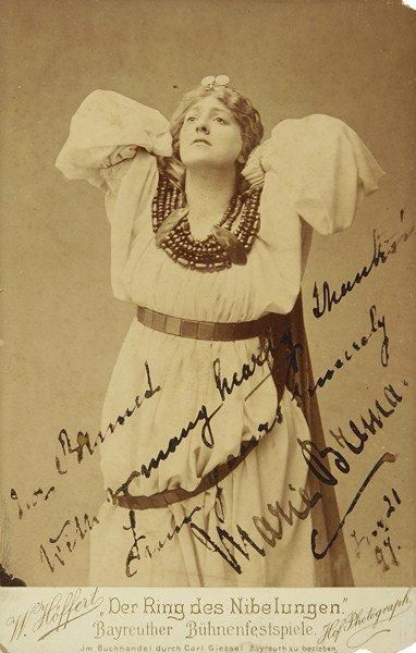 null Marie BREMA (1856-1925) mezzo-soprano anglaise. 3 photographies dédicacées,...