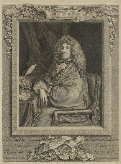 Jacques BEAUVARLET (1731-1797) J.B. Poquelin de Molière. Estampe gravée d?après Sébastien...