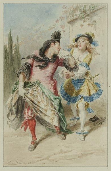 Émile BAYARD (1837-1891) Les Comédies de Molière. Suite de 24 aquarelles originales,...