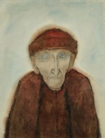 Varvara BUBNOVA (1886-1983) Vieil homme, 1966 Aquarelle. Signée et datée en bas à...