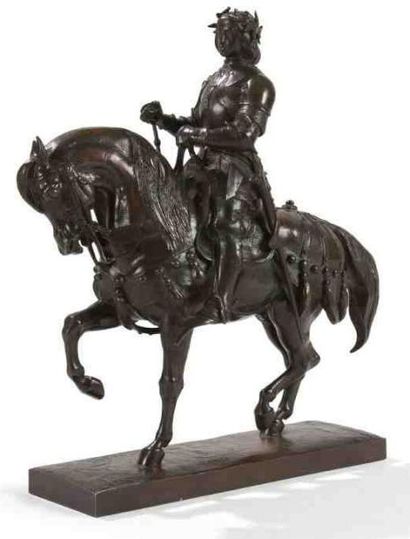Antoine-Louis BARYE (1795-1875) Charles VII le victorieux Bronze, épreuve ancienne,...