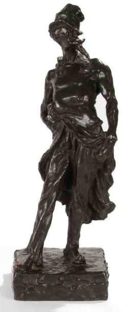 Honoré DAUMIER (1808-1879) Le Ratapoil Bronze, épreuve ancienne, patine brune. Marque...