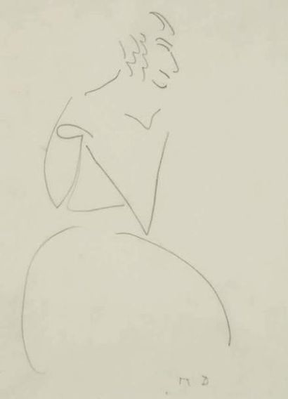 Raoul DUFY (1877-1953) Costume de femme pour "la Fête des Rois" Mine de plomb. Monogrammée...