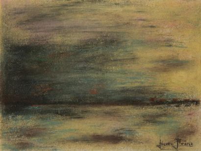Pierre-Ernest PRINS (1838-1913) Ciel d?orage. Pastel. Signé en bas à droite. 13 x...