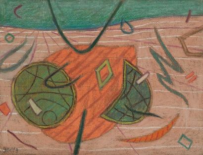 Henri GOETZ (1909-1989) Sans titre. Pastel. Signé en bas à gauche. 27,5 x 36 cm