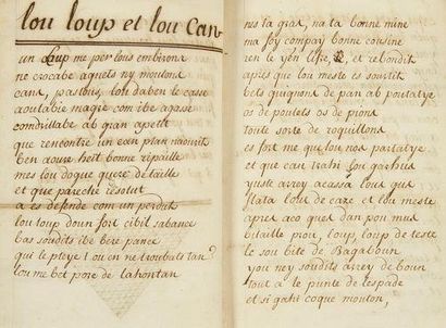 null LITTÉRATURE OCCITANE ET JUDAÏSME Fables gasconnes l?an 1773 - Manuscrit en langue...