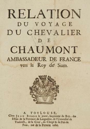 null TOULOUSE - Impression de Relation du voyage du Sieur de Chaumont ambassadeur...
