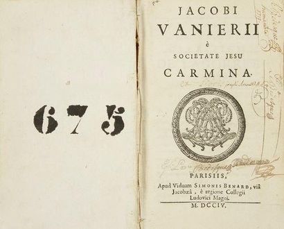 null VANIERE Jacques, Carmina. Paris, Bénard, 1704, 48 pp., les pp. 33 à 48 pour...