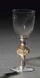 RENE LALIQUE (1860-1945) Barr, modèle créé en 1924 (variante) Verre à pied en verre...