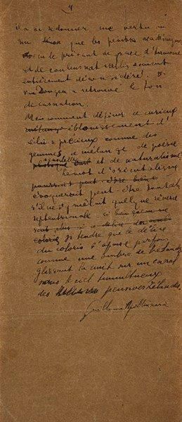 null Guillaume APOLLINAIRE (1880-1918). Manuscrit autographe signé, Van Dongen, [mars...