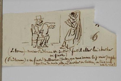 null Amédée de Noé, dit CHAM (1819-1879) caricaturiste. Dessin avec légende autographe ;...