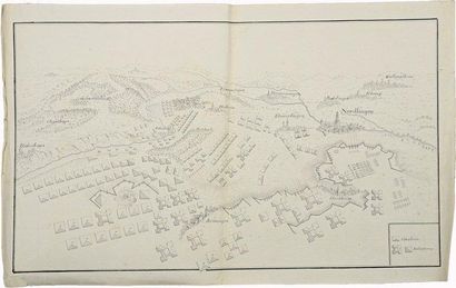 null Batailles de Nordlingen. 3 manuscrits et un plan dessiné, début XIXe siècle ;...
