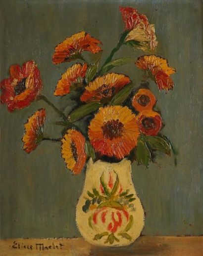 Elisée MACLET (1881-1962) Bouquet de fleurs Huile sur toile, signée en bas à gauche....