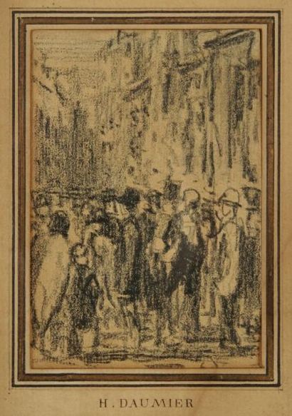 Honoré DAUMIER (1808-1879) Dans la rue. Crayon noir
11 x 8 cm
Porte une étiquette...