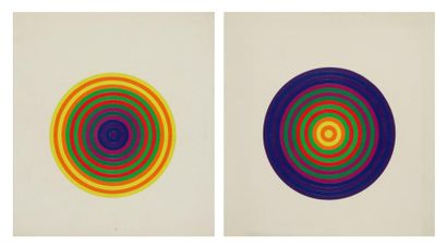 Julio le parc (Né en 1928) Cercles concentriques arc-en-ciel, projet d'édition 2...