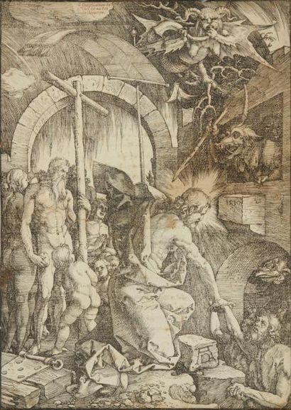 Albrecht Dürer (1471-1528) Le Christ aux limbes. Pl. de La Grande Passion. 1510....