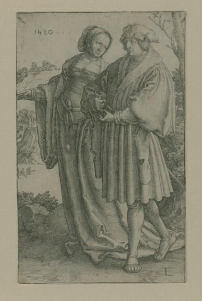 Lucas van LEYDEN (1494-1533) La Promenade. 1520. Burin. 72 x 115. Bartsch, Hollstein...